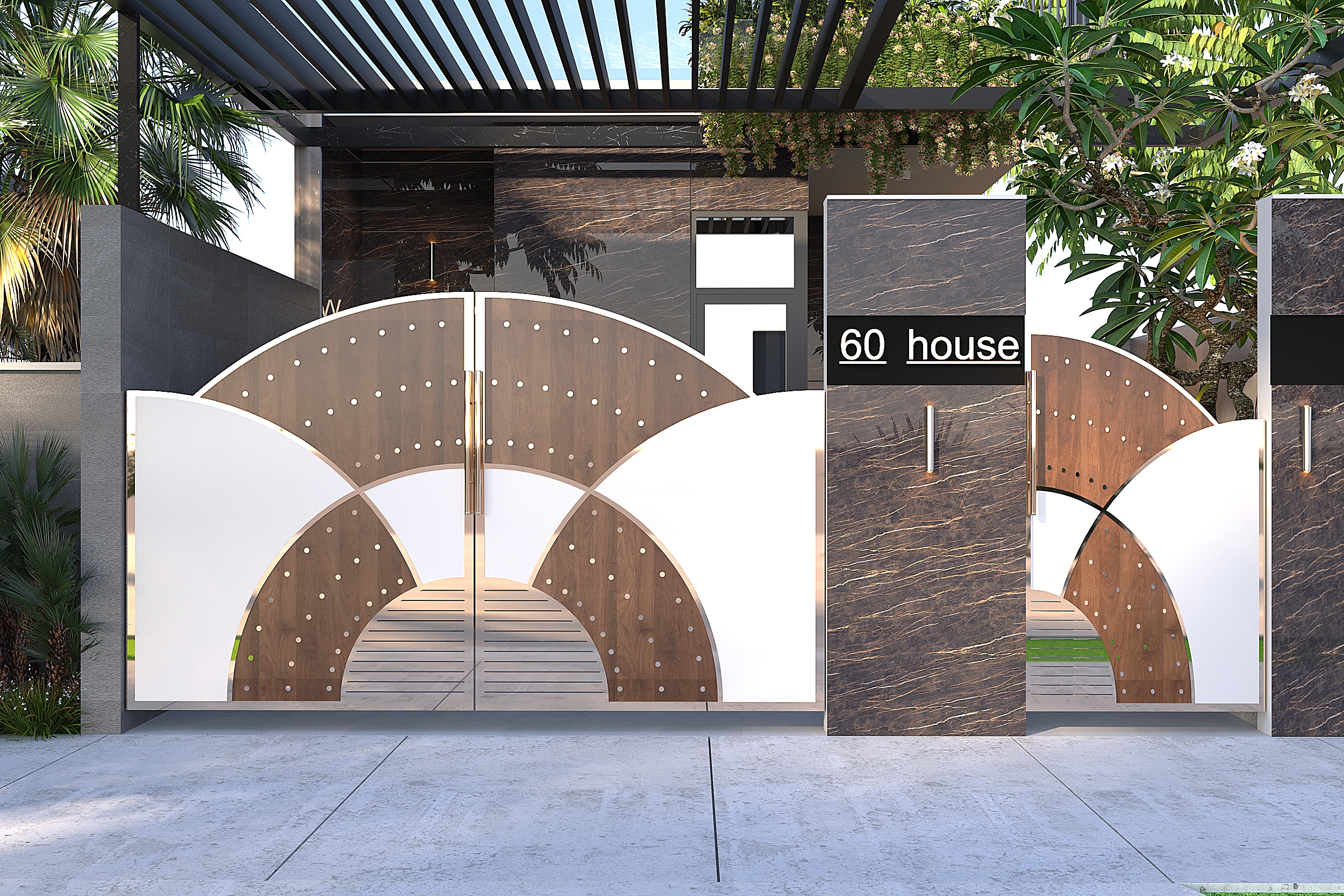 Custom stainless steel entrance gate