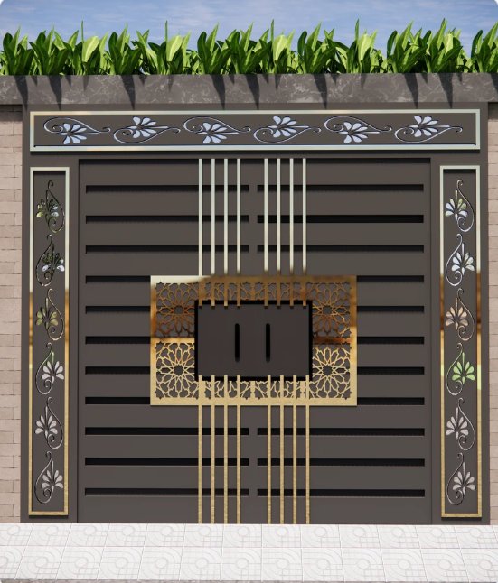 Decorative laser-cut compound gate